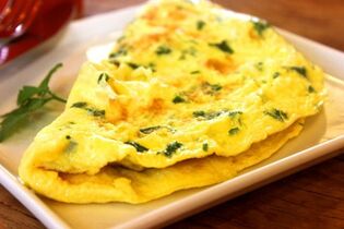Breakfast omelet for gastritis with an upset stomach